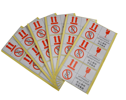 紙箱標簽定做 銅版紙不干膠印刷警告貼